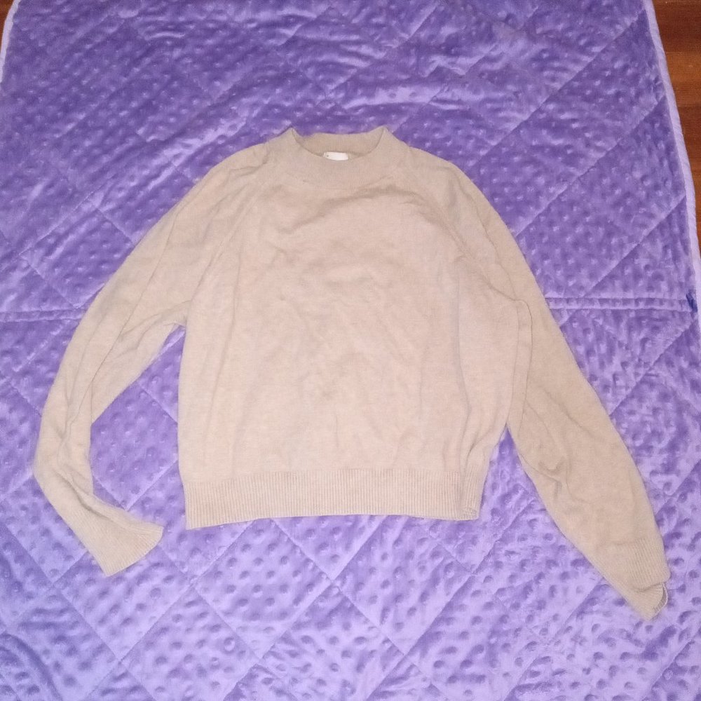 A New Day Tan Cropped Knit Top Small